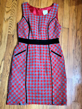 I.C.E. Geometric Mini Dress in Red & Black Size 10